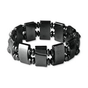 Gunmetal Hematite Stretch Geometric Bracelet